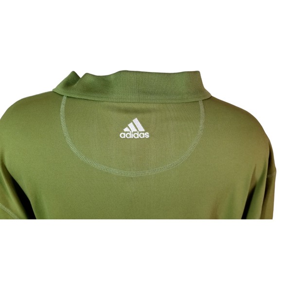 Adidas ClimaCool Men's Golf Polo Green Collar, Button Up Short Sleeve Sz XXL - Picture 4 of 6